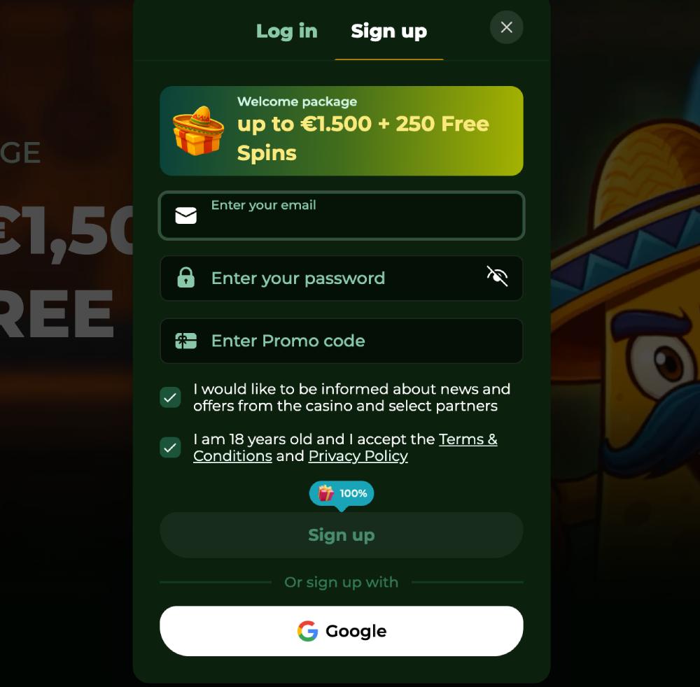 Come registrarsi su Nacho Casino Casinacho passo per passo