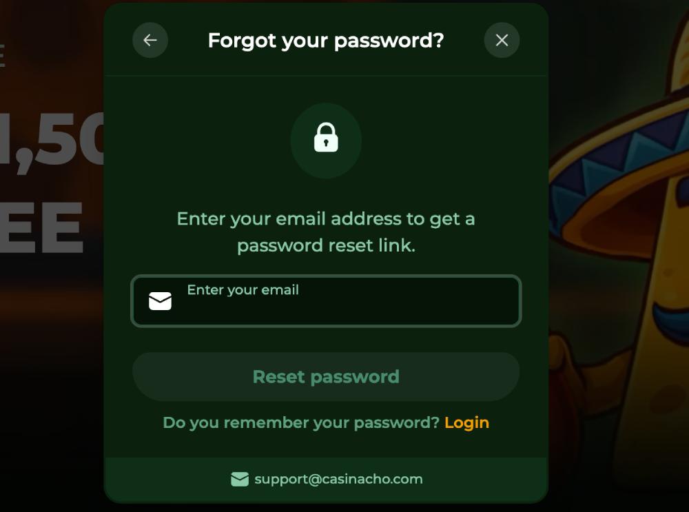 Login e dashboard personale di Casinacho Casino